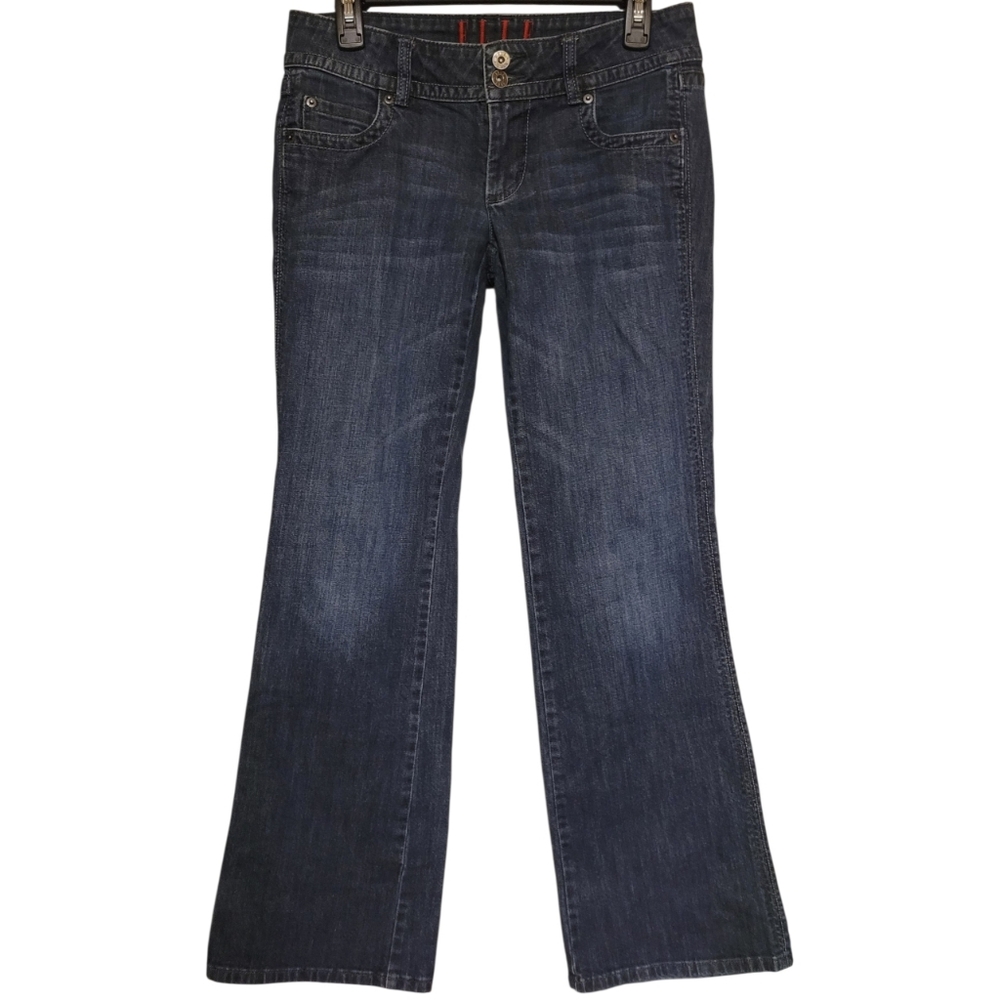 Elle Dark Wash Low Rise Bootcut Jeans 30W Womens Size 6R Excellent Condition!